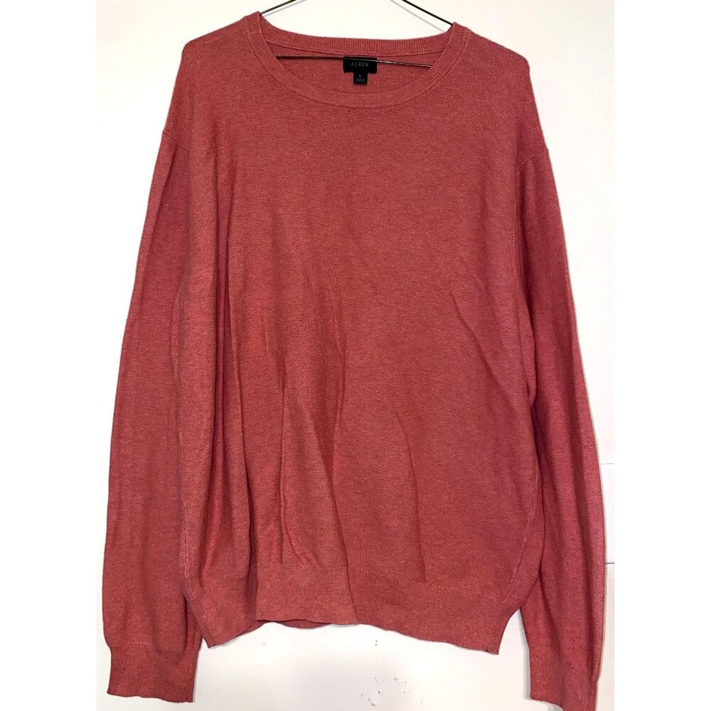Men's J. Crew‎ Coral Orange 100% Cotton Crewneck Sweater Size Large